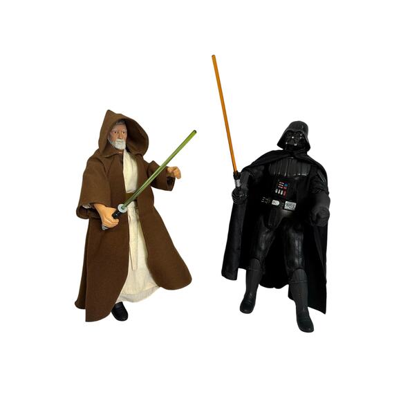 Obi-Wan Kenobi & Darth Vader 1993 Hasbro 12” Star Wars Figures - Picture 1 of 9